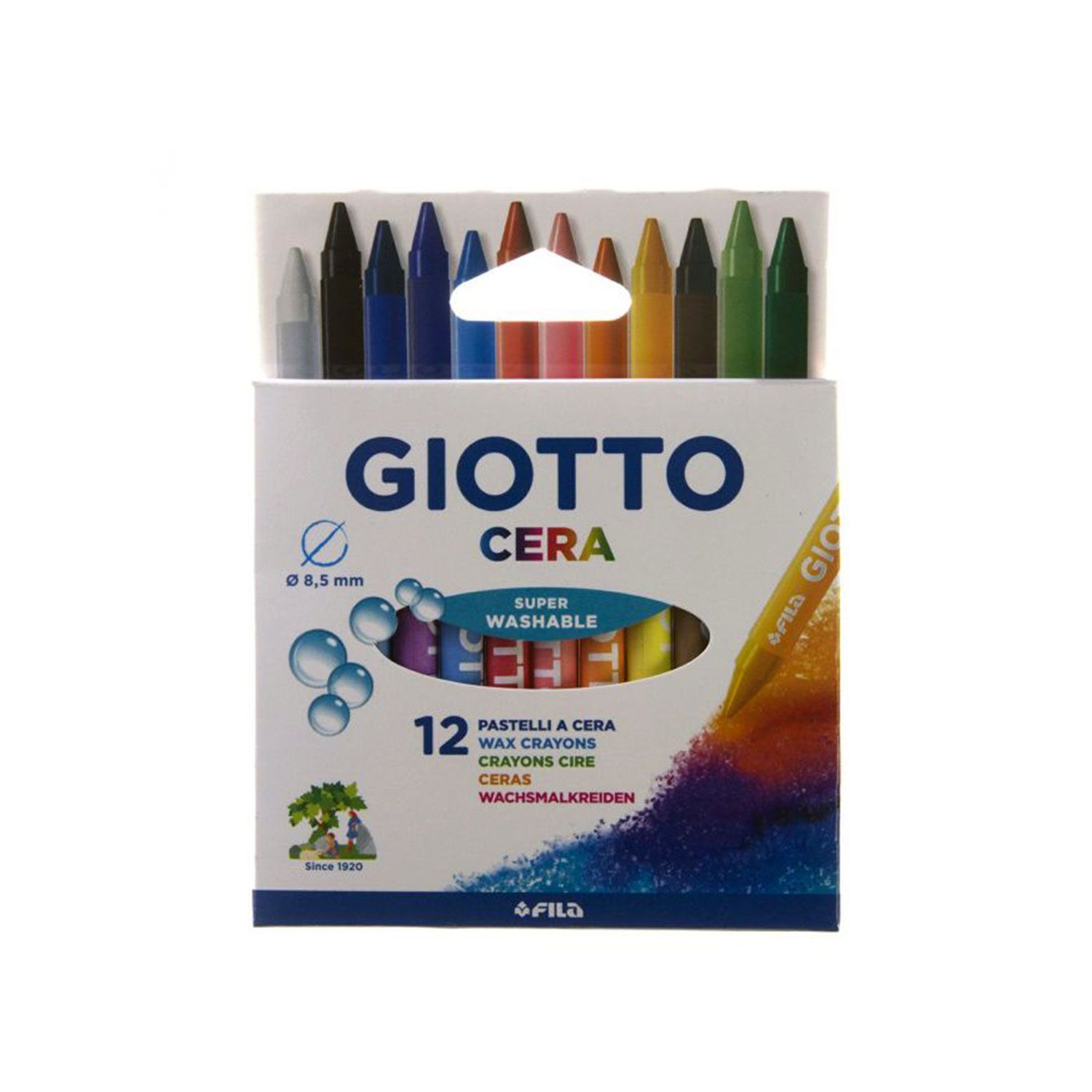 Pastelli a cera Giotto cera - 12 colori - DELT Stampe